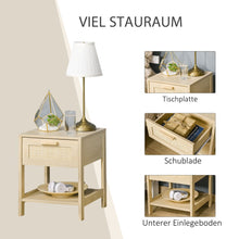 Load image into Gallery viewer, Chic Rattan-Drawer Nightstand – Modern Storage for Bedroom &amp; Living Room
