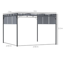Load image into Gallery viewer, Outsunny 3x3m Steel Pergola with Retractable Canopy - Outdoor Bliss Awaits!
