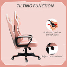 Load image into Gallery viewer, Vinsetto Pink Racing Gaming Chair w/ Lumbar Support - Comfort Meets Style!

