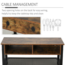 Load image into Gallery viewer, Industrial Chic 3-Tier Rubber Wood TV Media Unit - Black &amp; Brown Elegance
