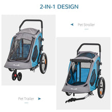 Load image into Gallery viewer, Ultimate 2-IN-1 Dog Bike Trailer &amp; Stroller - Adventure Awaits with PawHut!
