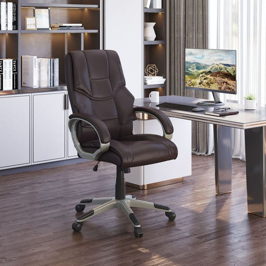 High-Back Executive Faux Leather Swivel Office Chair - Comfort Meets Style