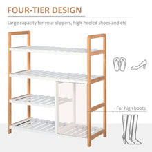 Load image into Gallery viewer, Elegant 4-Tier Wooden Shoe Rack - Stylish Storage for 11 Pairs &amp; Boots
