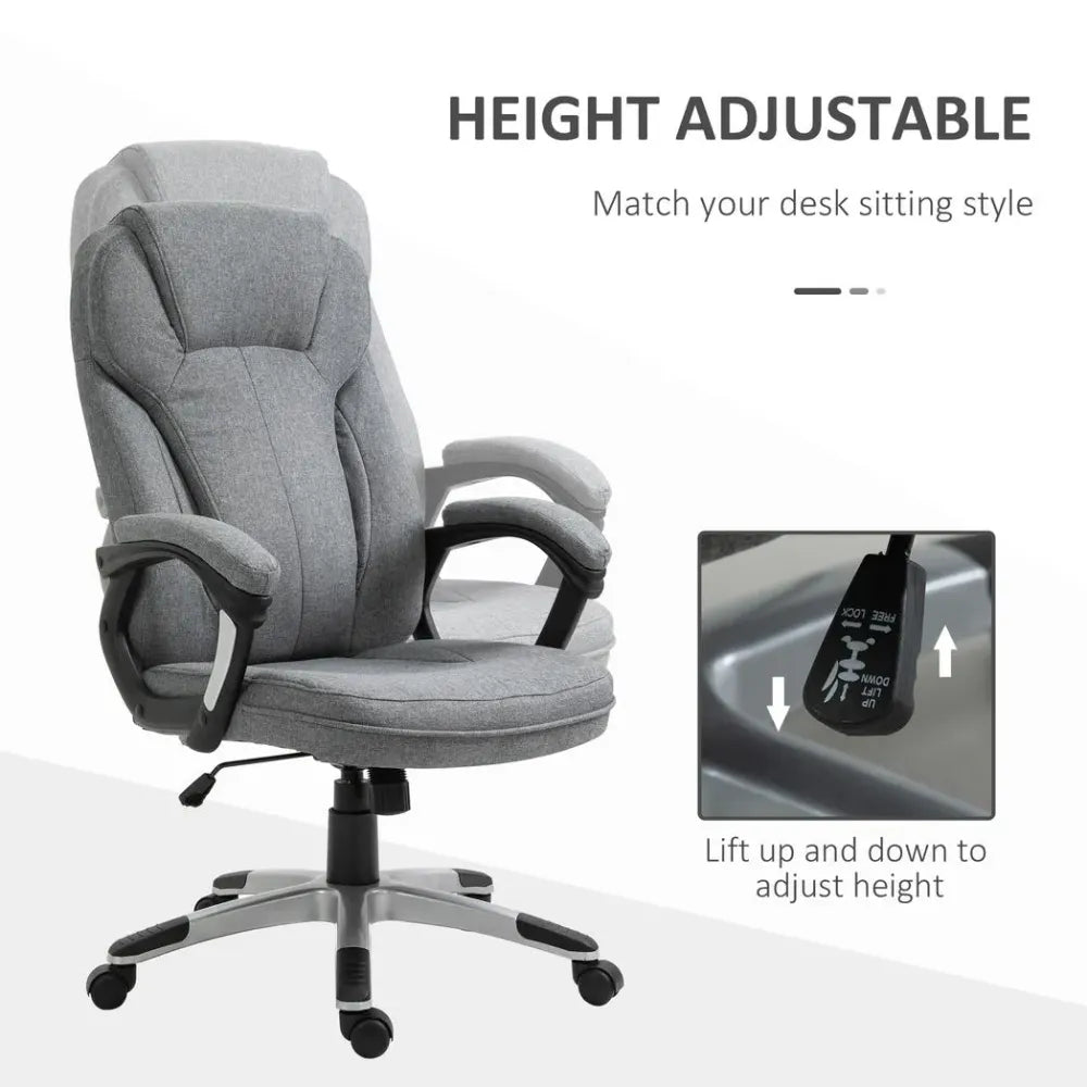 Ergonomic Grey High Back Office Chair - Adjustable & Comfort-Enhanced Design