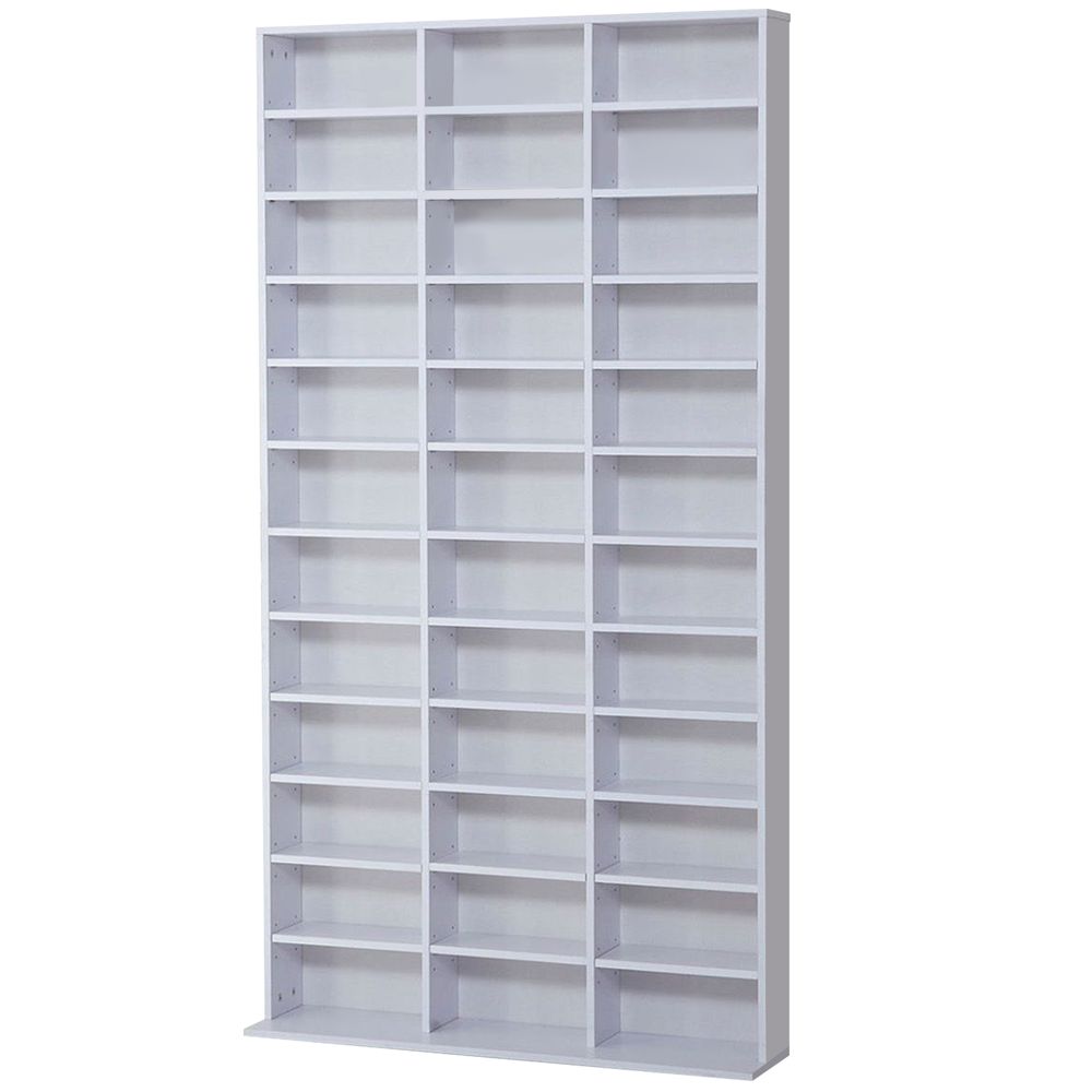 Elegant HOMCOM Media Storage Shelf - Adjustable Wooden Display for DVDs & Books