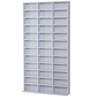 Elegant HOMCOM Media Storage Shelf - Adjustable Wooden Display for DVDs & Books