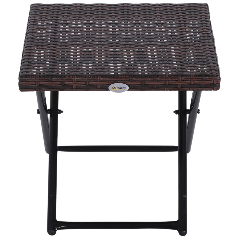 Versatile Folding Square Rattan Coffee Table for Outdoor & Indoor Use