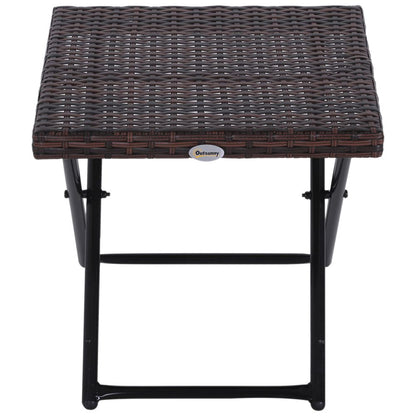 Versatile Folding Square Rattan Coffee Table for Outdoor & Indoor Use