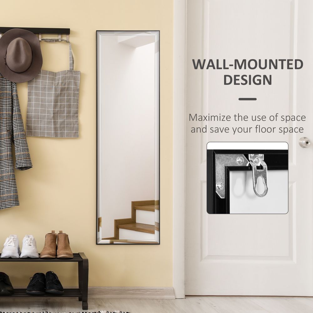 Full Length Mirror Dressing Mirror Wall-Mounted for Bedroom Black