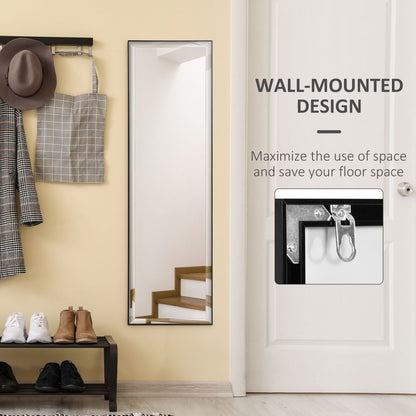 Full Length Mirror Dressing Mirror Wall-Mounted for Bedroom Black
