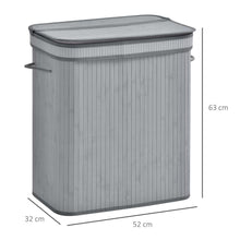 Load image into Gallery viewer, 100L Grey Bamboo Laundry Basket with Flip Lid - Stylish &amp; Water-Resistant!
