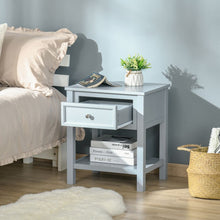 Load image into Gallery viewer, Stylish Grey Boxy Nightstand with Drawer - Modern Bedside Table for Essentials
