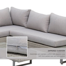 Load image into Gallery viewer, Luxurious 3-Piece Rattan Sofa Set with Cushions &amp; Elegant Tea Table for Outdoors
