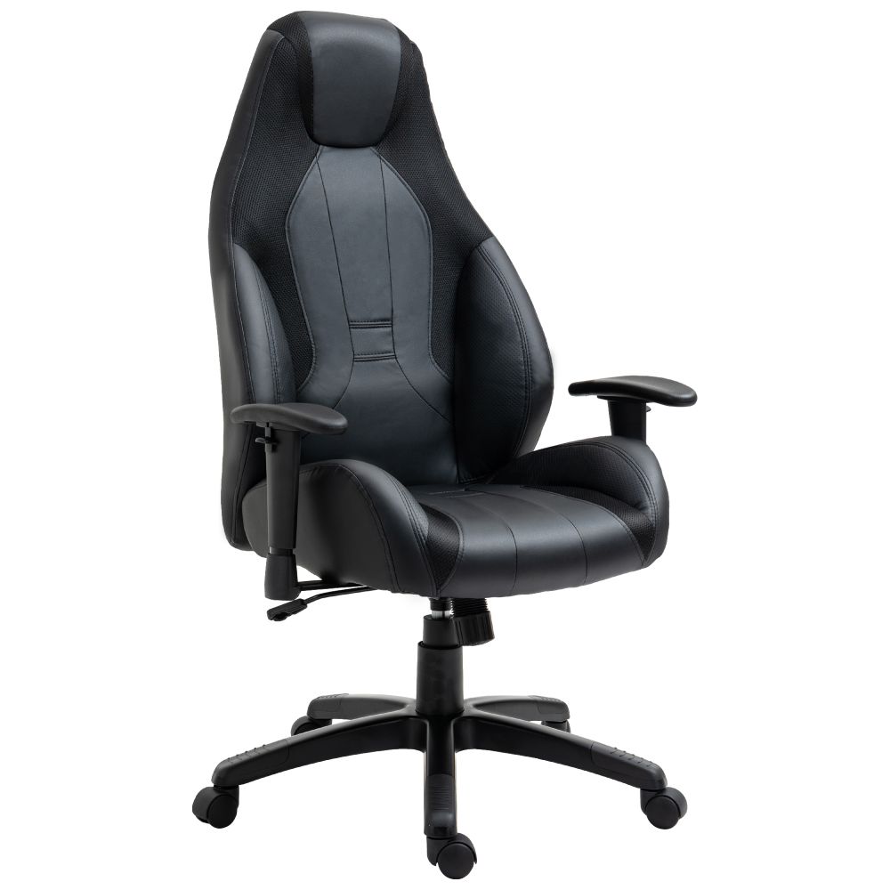 Vinsetto High Back Executive Gaming Chair with Footrest - Chic Black Comfort