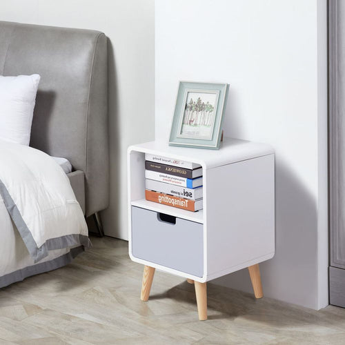 Scandinavian Nordic Nightstand with Drawer - Stylish & Sturdy Home Essential