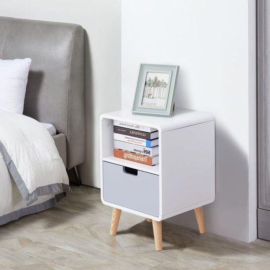 Scandinavian Nordic Nightstand with Drawer - Stylish & Sturdy Home Essential