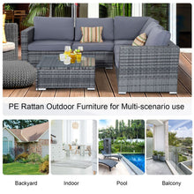 Load image into Gallery viewer, Elegant 4-Piece Grey Rattan Garden Set for Outdoor Bliss
