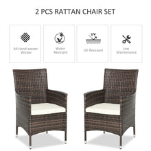 Load image into Gallery viewer, Stylish 2-Seater Outdoor Rattan Chair Set with Cushions &amp; Armrests

