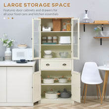 Load image into Gallery viewer, Elegant 5-Tier Kitchen Cupboard with Adjustable Shelves - Cream Finish
