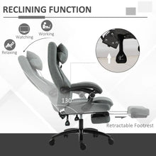Load image into Gallery viewer, Massage Office Chair with 2-Point Vibration Pillow USB Power 360 Swivel Wheels
