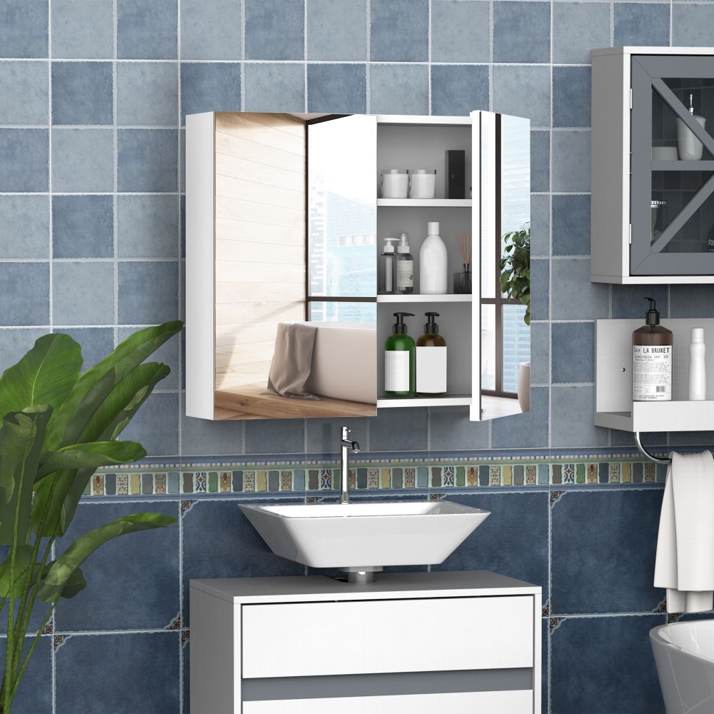 Stylish Wall-Mounted Bathroom Mirror Cabinet with Adjustable Shelf – HOMCOM