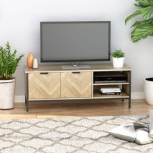 Load image into Gallery viewer, HOMCOM Adjustable Double Door TV Cabinet - Modern Natural Wood Finish
