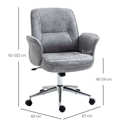 Vinsetto Ergonomic Swivel Office Chair - Chic Light Grey Comfort for Home