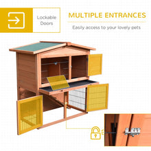 Load image into Gallery viewer, Spacious A-Frame Wooden Rabbit Hutch &amp; Small Animal House with Easy Access Doors
