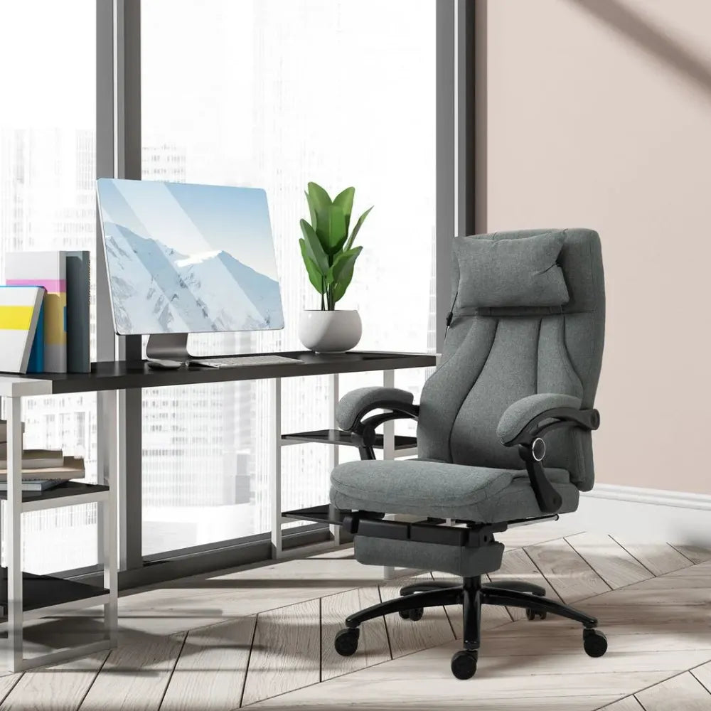 Massage Office Chair with 2-Point Vibration Pillow USB Power 360 Swivel Wheels