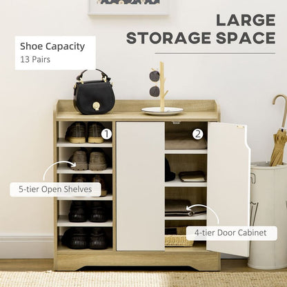 Elegant Shoe Storage Organizer with Double Doors & Versatile Shelving Solutions