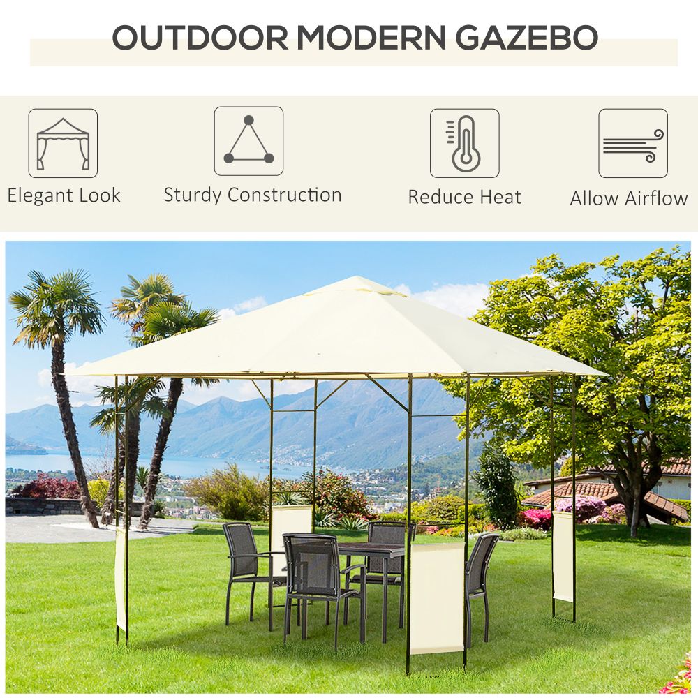 Chic 3m x 3m Outdoor Gazebo - Elegant Cream-White Canopy for Any Event