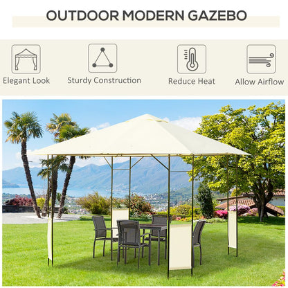 Chic 3m x 3m Outdoor Gazebo - Elegant Cream-White Canopy for Any Event
