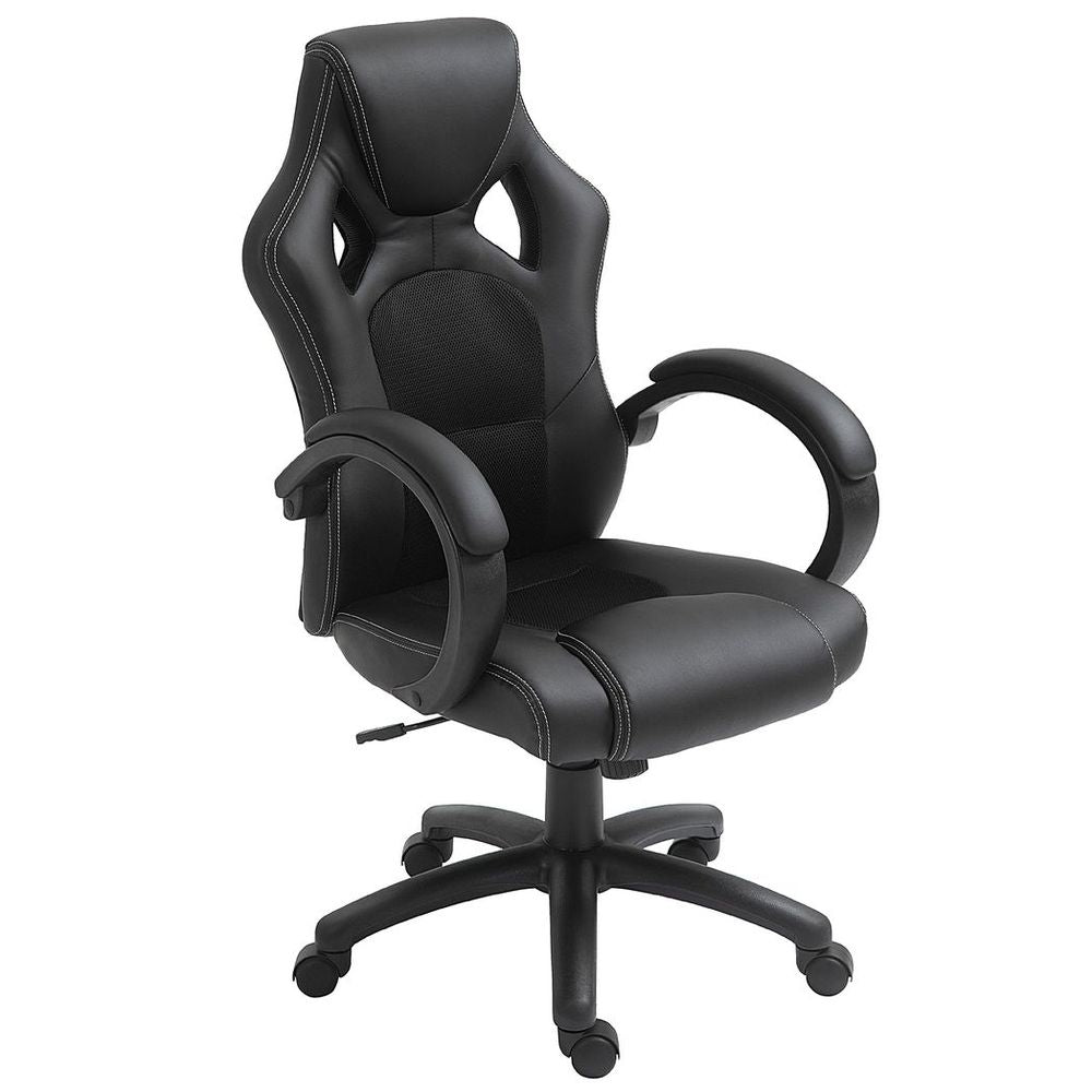 Executive Racing Swivel Gaming Office Chair PU Leather Computer Desk Chair Black