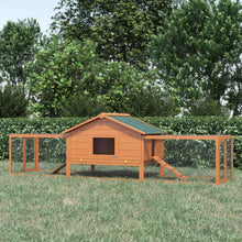 Load image into Gallery viewer, Deluxe Wooden Rabbit Hutch: Spacious Multi-Tier Pet Habitat with Outdoor Run
