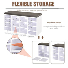 Load image into Gallery viewer, Stylish PU Leather 14-Compartment Shoe Storage Bench - Organize with Ease!
