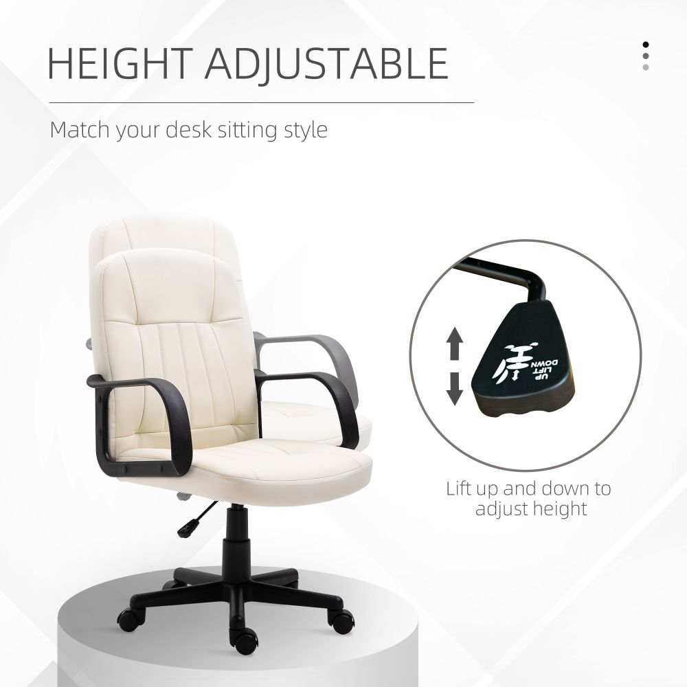 Ergonomic PU Leather Office Chair with Adjustable Height & 360° Swivel Base