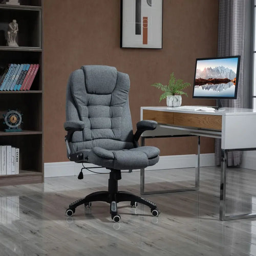 Luxurious High Back Office Chair with Swivel Wheels - Dark Grey Comfort