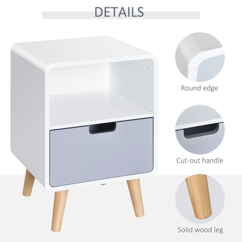 Scandinavian Nordic Nightstand with Drawer - Stylish & Sturdy Home Essential