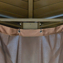 Load image into Gallery viewer, Outsunny 3m Hardtop Steel Gazebo with Double Roof &amp; Net Curtains - Brown

