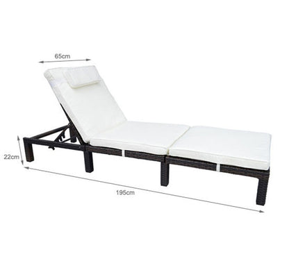 Premium Rattan Sun Lounger Bed - Weatherproof Comfort for Year-Round Relaxation