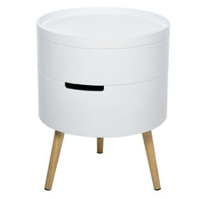 Load image into Gallery viewer, Versatile 3-In-1 White Side Table: Stylish Storage &amp; Tray for Every Room
