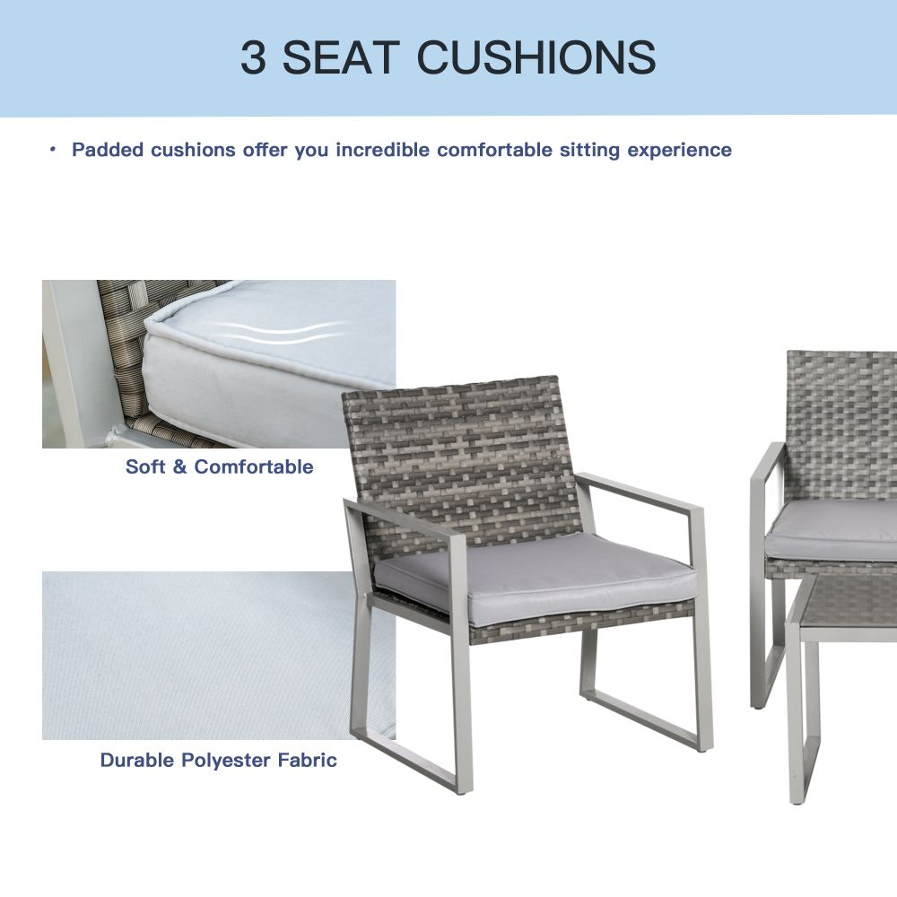 Stylish 4-Piece Grey Rattan Outdoor Seating Set for Ultimate Comfort