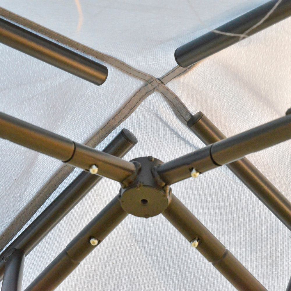 Outsunny 3x3M Metal Gazebo Canopy - Elegant 2-Tier Roof for Garden Parties