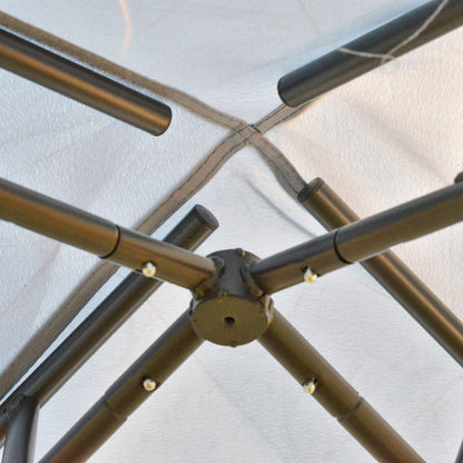 Outsunny 3x3M Metal Gazebo Canopy - Elegant 2-Tier Roof for Garden Parties