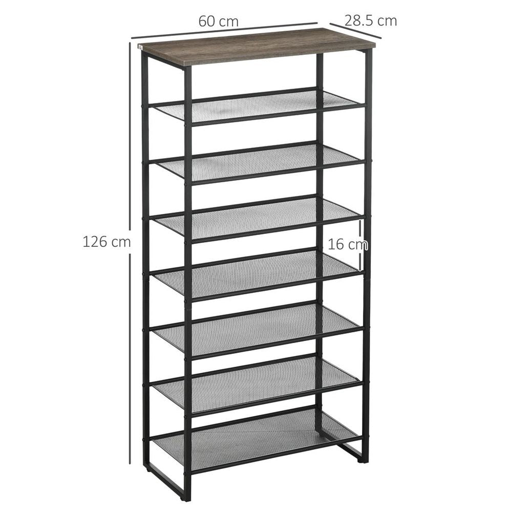 HOMCOM 8-Tier Shoe Rack - Stylish Storage for 21-24 Pairs in Any Entryway