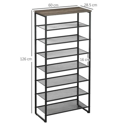 HOMCOM 8-Tier Shoe Rack - Stylish Storage for 21-24 Pairs in Any Entryway