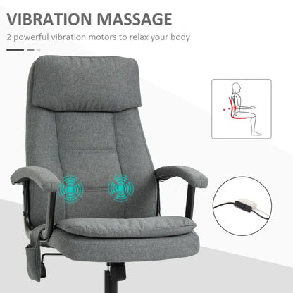 Revitalizing 2-Point Massage Office Chair - Adjustable Height, Grey Comfort
