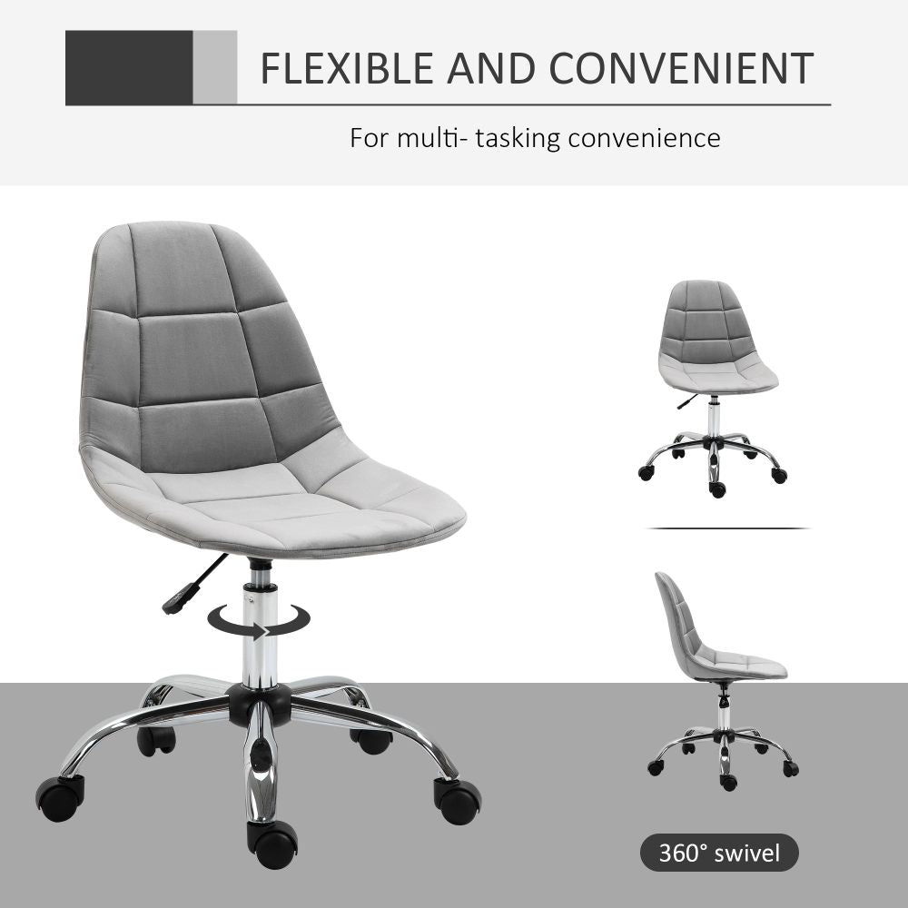 Vinsetto Grey Ergonomic Office Chair - Adjustable Height & Luxurious Comfort