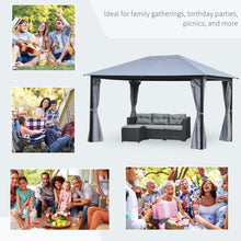 Load image into Gallery viewer, Premium 4x3m Grey Gazebo Canopy Tent with Curtains &amp; Netting - Outdoor Comfort!
