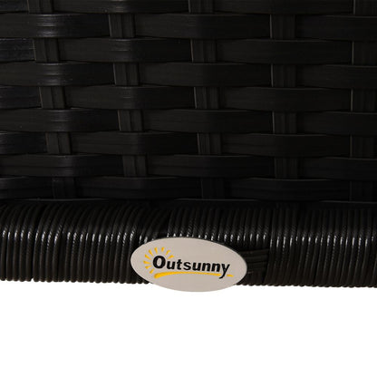 Stylish 3-Piece Cushioned Rattan Outdoor Bistro Set with Coffee Table & Pillows